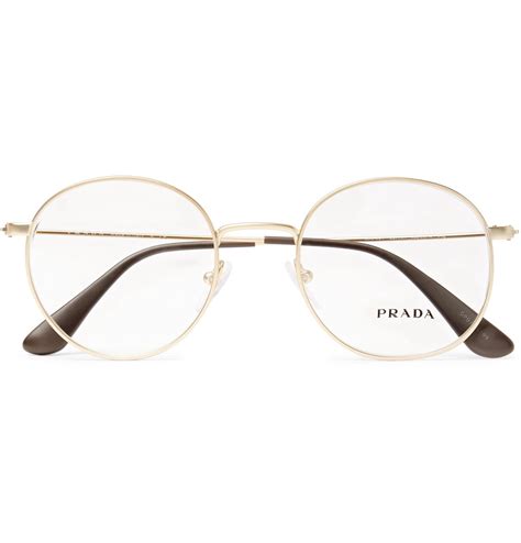 black and gold prada glasses|prada black round glasses.